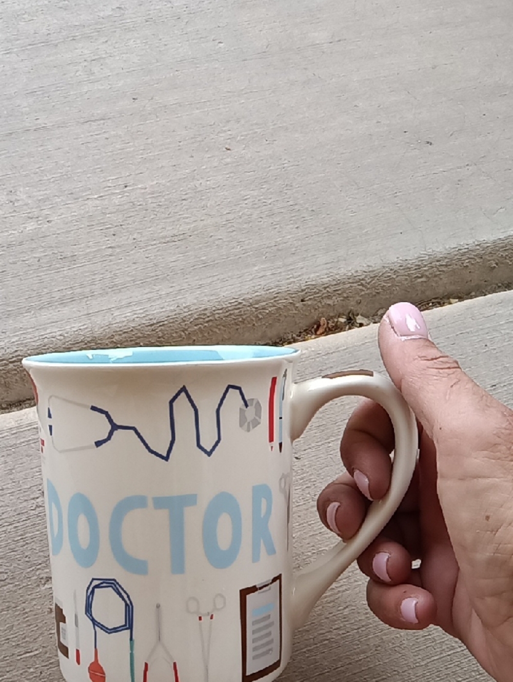Doctor-Themed Ceramic Coffee Mug in Light Blue